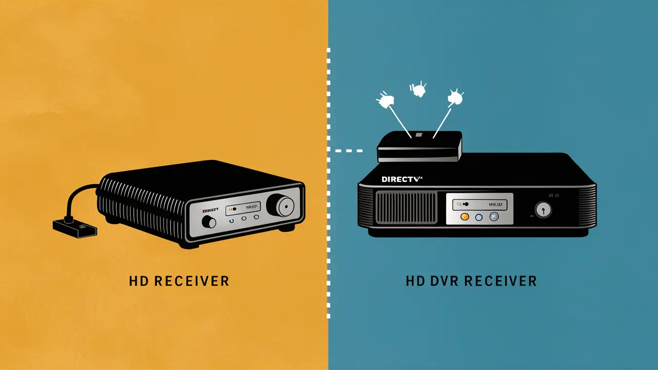 What is the difference between HD receiver and HD DVR receiver?