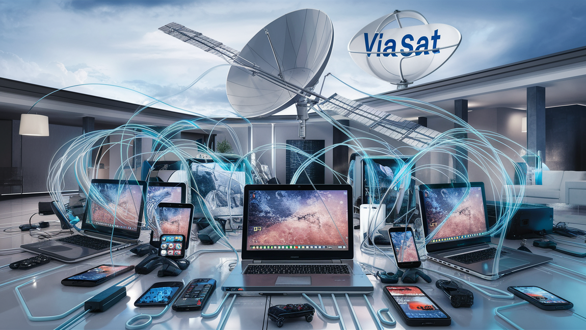 How many devices can run off of Viasat?